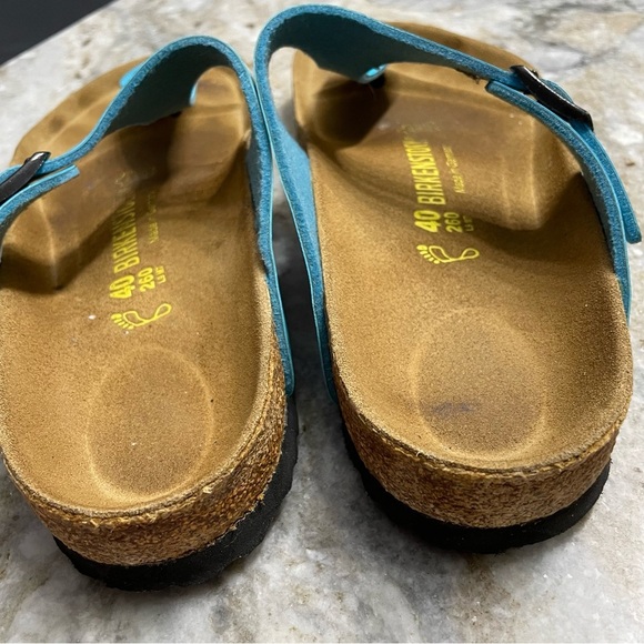 Birkenstock Birko Flor GIZEH Blue Patent 36 L9 M7 EU40 Regular/Wide ***Rare*** - Picture 9 of 11